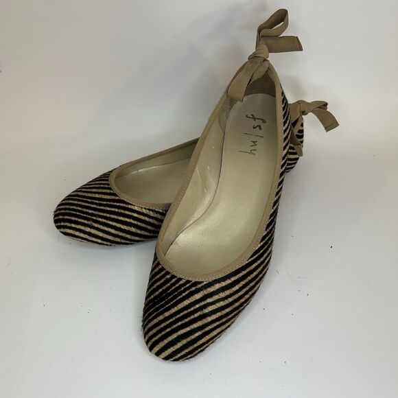 French Sole FS/NY Flats Taupe Black Stripe w/ Bows Style: GALE Womens Sz 11 - Picture 10 of 11